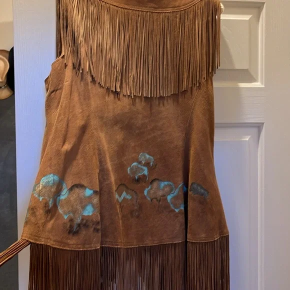 Hand painted Suede Vest - Picture 2 of 11